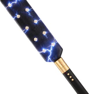 Romi Electric Shock Leather Spanking Paddle Hand Beat Sex Paddle Fetish SM Restraint BDSM Bondage Sex Toys Role Sensory Play for Women Men Couple