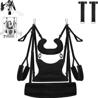 Upgraded BDSM Sex Swing, Adult Sex Toys Sex Furniture with Comfortable Widened Cushion Back Support Premium Pillow Adjustable Sling, Bondage Sex Swings for Couples Adult Sex Toy