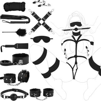 UTIMI Bondage for Sex 11 Pcs BDSM Leather Bondage Sets Restraint Kits for Women and Couples