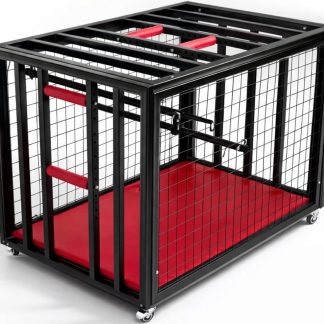BDSM Sex Cage | Luxury Bondage Furniture on Wheels with Velvet Base | Easy Assembly BDSM Furniture with Lock