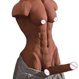 Female Masturbation Half Body 8.5inch Dildo Big Penis Realistic Anal Hole Muscle Abs Male Torso Sex Love Doll for Women Gay Men